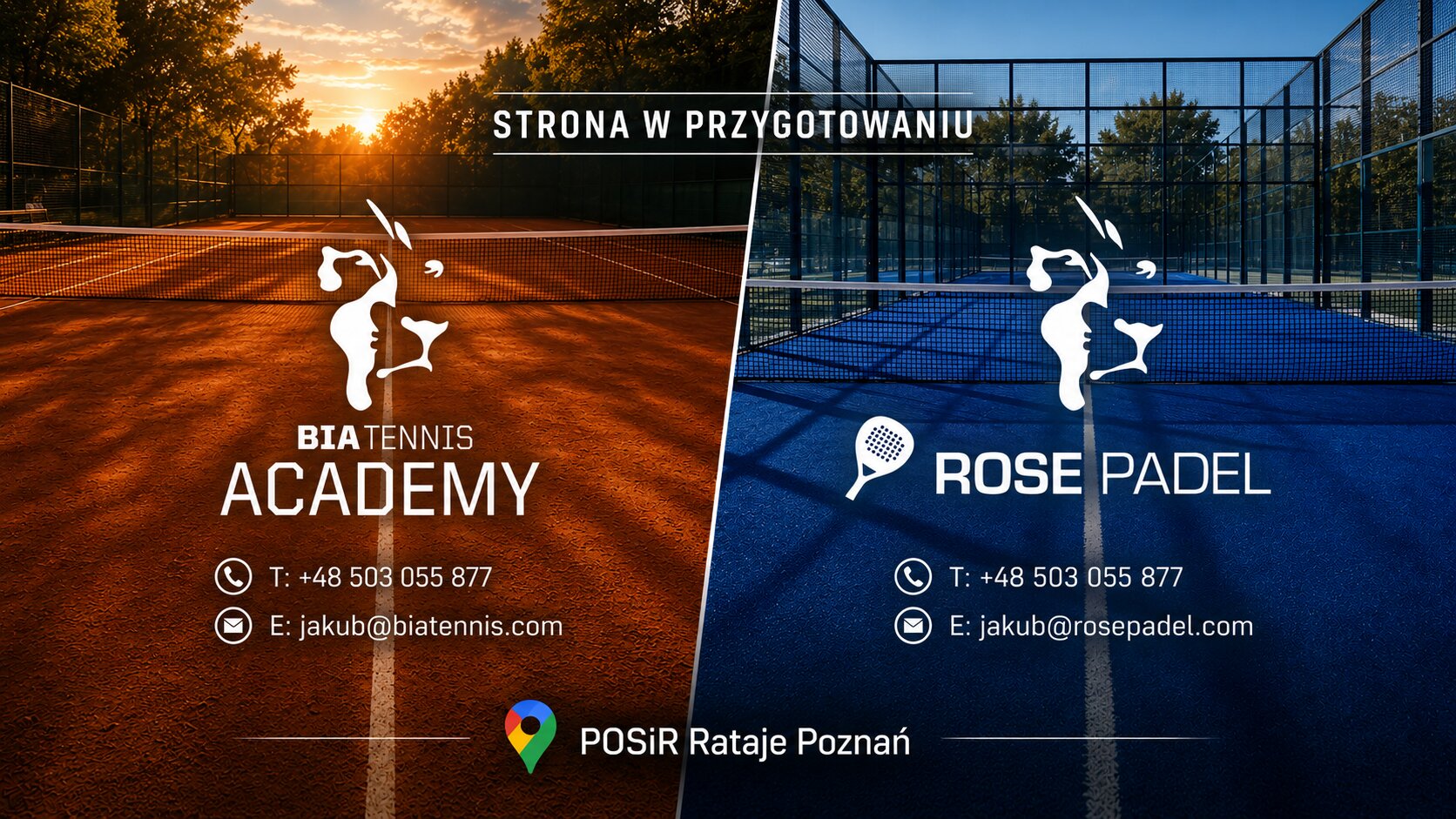 BIA Tennis Academy i Rose Padel - strona w przygotowaniu. Tel: +48 503 055 877, e-mail: jakub@rosepadel.com, POSiR Rataje Poznań